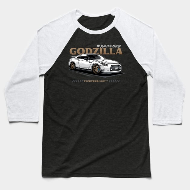 Skyline R35 Baseball T-Shirt by cturs